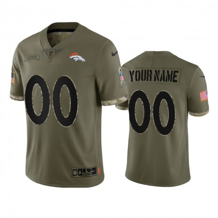 Maillot Homme Denver Broncos Personnalisé Olive 2022 Salute To Service Limited
